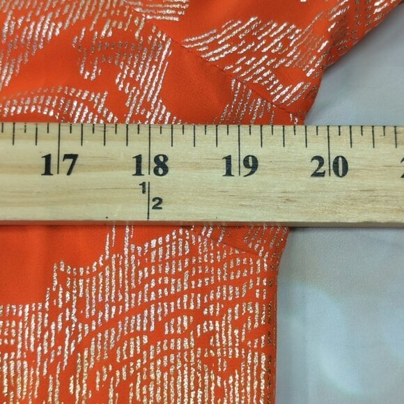 MICHAEL KORS Poppy Gold SAMARA Bell Sleeve V Neck Blouse, Women's Small - Picture 12 of 12